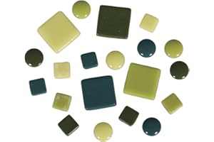 Rayher Fancy tesselles mosaïque verre, ø12mm env. 395pcs teintes vertes 14829000