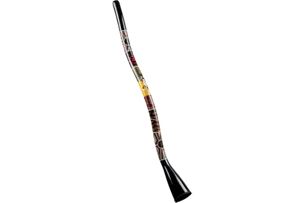 Meinl Percussion Synthetic Series Didgeridoo - Didgeridoo en forme de S de 51 pouces / 130 cm de long - Accordé en Do - Plastique, Multicolore (SDDG2-BK)