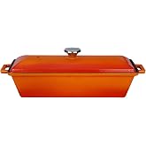 Lava D&ouml;k&uuml;m Ekmek Kabı/Terrine, 11x29 cm, Turuncu