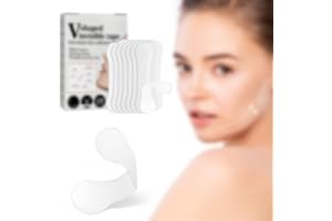 GGUFAY 100 piezas de cinta invisible para lifting facial, cinta en forma de V, lifting facial para ocultar arrugas, herramientas de maquillaje para lifting facial