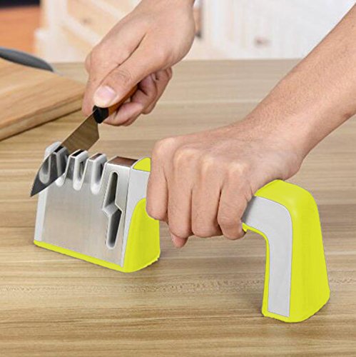 X-Jang Messerschärfer Messerschleifer Knife Sharpener steel,also sharpen Schere/ Keramikmesser — Scherenschleifer, Professionelles 4 Stufen-Schleif system - 2