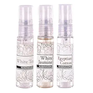 Rosemoore car Perfume (Fragrance - White Tea, White Jasmine, Egyptian Cotton) Pack of 3