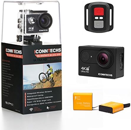 ICONNTECHS IT Action Camera 4K Waterproof Sports Action Cam for Scuba Diving wifi 170 Degree Wide Viewing Angle 60fps 12MP HD Helmet Cameras Underwater Camcorder with Remote