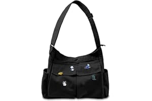 Aucuu Canvas Messenger Bags, Crossbody Bag for Women Men, Multi Pockets Shoulder Bag, Waterproof Large Handbag, Multifunctional Crossbody Bags with Adjustable Shoulder Strap, for Shopping Hiking Work