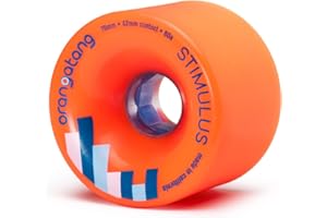 Orangatang Stimulus 70 mm 80a Freeride Longboard Skateboard Wheels w/Loaded Jehu V2 Bearings (Orange, Set of 4)