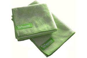 Saniversum UG Jemako Profi-Fenstertuch 40 x 45 cm und Trockenwischtuch 40 x 45 cm, 2er-Set, grün