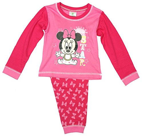 Girls Baby Toddler Disney Minnie Mouse Little Star Pyjamas Pink sizes from 6 to 24 Months