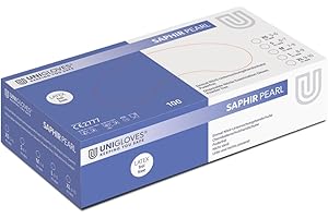 UNIGLOVES - Saphir PEARL® Passgenaue Einweghandschuhe aus Nitril | Lebensmittelecht, puderfrei & latexfrei | hohe Festigkeit & Haltbarkeit | 100 Stück | Einmalhandschuh XL