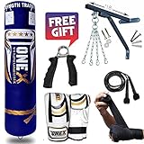 New M Style 13 Piece 5ft Heavy Filled Boxing Punch Bag Cutt Finger Gloves Ceiling Hook Chain Training MMA Mauy Thai Punching Water Proof Bags