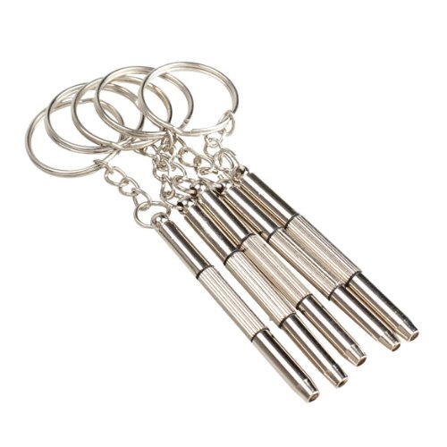 Preisvergleich Produktbild prettygood7 5-teiliges 3-in-1-Brillenschraubendreher Sonnenbrille Uhrenreparatur-Set mit Schlüsselanhänger