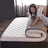 FF Surmatelas Respirant matelassé, imperméable, imperméable, Tapis de Sol pour Dormir, Matelas de Sol épais, lit de Couchage Pliable à Enrouler, Blanc 120x190cm (47x75inch)