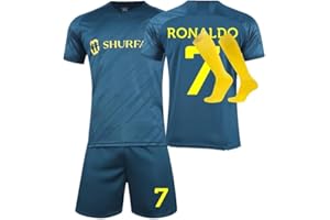 GENERIC Football Kit Kids,Adult #7 Soccer Jersey Girls Boys Football Strip Unisex Football Shirts Shorts Socks Set Fans Gift