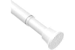 AIZESI White Small Tension Curtain Rod No Drilling 60-120cm, Spring Curtain Rods for Window, Tension Rods for Curtains Doorway Bedroom Bathroom Adjustable Extendable Curtain Pole