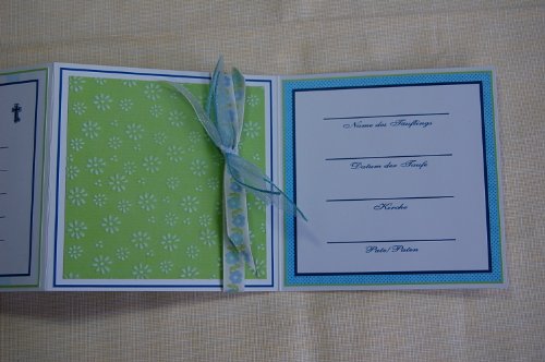 Patengeschenk/Patenbrief/Erinnerungsbox – blau für Taufe *HANDMADE* - 3