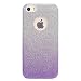 Produktbild Hülle für iPhone SE,Hülle für iPhone 5S,Homikon Bling Shinning Glänzend Glitzer Strass Silikon Hülle TPU Silikon Tasche Gradient Muster Handyhülle Anti-kratzt Kratzfeste Pailletten Glitter Muster Kirstall Clear Weiche Flexible Ultra Slim dünne Schutzhülle Stoßfeste TPU Schutz Handy Hülle Protective Stoßdämpfend Motiv Rundum-schutz Soft Silikon Case Cover Schutz Rückschale Klar Tasche Etui für Apple iPhone SE/5S/5 - Lila