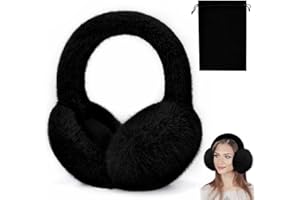 LANSKYLAN Winter Ohrenwärmer Ohrenschützer Schwarz Ohrenmuscheln Faltbare Earmuffs Plüsch Abnehmbar Ear Warmers Ohrwärmer Erwachsene Winter Ear Muffs Outdoor Kälteschutz Winterzubehör für Herren
