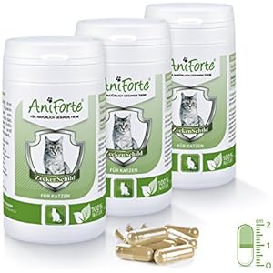 AniForte Zeckenschild natürlicher Zeckenschutz 180 Kapseln Sparpack 4 - Naturprodukt für Katzen - (Qualitäts-ID: 506 Z 02)