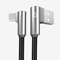 Xmate Mettle USB Type C Cable Fast Charging Cable 5 ft USB A to C Nylon Braided Long Cable Compatible with All Type C Smartphones (Black)