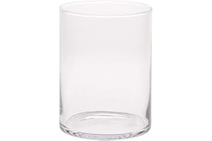 INNA-Glas Portavelas cilíndrico Sanya Air de Cristal, Transparente, 21,5cm, Ø13,5cm - Vaso de Cristal - Farol Decorativo