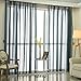 Produktbild HM&DX Gestreift Caterpillar Transparent Voile Gardinen, 1-Panel Transparent Tüll-vorhänge Moderne Fenster Vorhang Panels Décoration De La Maison -blau 350x270cm(138x106inch)