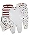 The Essential One - 3 Pack Baby Unisex Bright Sleepsuits Babygrows- Red - Newborn - ESS131