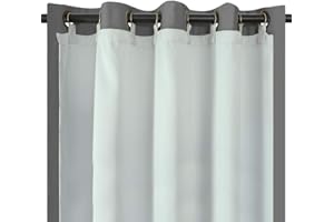 Melodieux Blackout Lining for Bedroom Drapes - Room Darkening Liner for Nursery Room, Noise Reduction, Thermal Insulated Eyelet Curtains, 3 Pass Thermal Linings, 2 Panels (White, 46'' W x 54'' L)