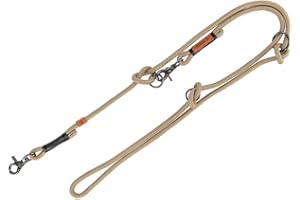 TRIXIE Hundeleine BE NORDIC V-Leine S–M, 2,00 m ø 8 mm in sand/schwarz - verstellbare Hundeleine mit nordischem Charme - für kleine bis mittelgroße Hunde - 17224