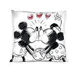cojines infantiles amazon Con cierre de cremallera. Diseño de Mickey y Minnie Mouse Love 40 x 40 cm Funda de almohada Funda de cojín