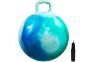 U&C Planet Hüpfball Aufblasbarer Hopperball mit Pumpe, 45 cm Hopper Ball für Kinder max. Belastbarkeit 100 KG, Spielzeug für Kinder 3-6 Jahre Drinnen & Draußen，Wolke blau