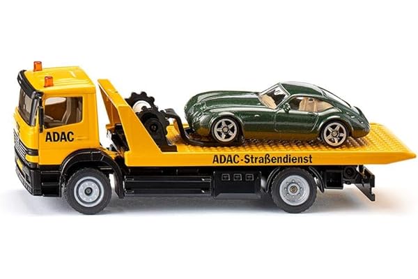 siku 2712 - Dépanneuse, 1:55, Métal/Plastique, Jaune, Logo ADAC, Voiture Remorquable Incluse