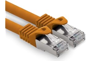 freiwerk 15m - orange - 1 Stück CAT.7 Netzwerkkabel Lan Ethernet Patch Kabel S-FTP LSZH PIMF 10GB s RJ45 Stecker Cat6a