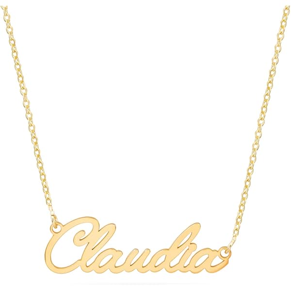 Sakrami Collar De Plata Con Nombre - Collar De Plata De Ley 925 Color Amarillo, Con Nombre Personalizado + Caja De Regalo Personalizada - Para Cumpleaños Y Aniversario (Amarillo