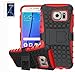 Produktbild ISENPENK Samsung Galaxy S7/S7 Duos/G930F(2016) Hülle und Panzerglas/Schutzfolie,TPU+PC Slim Silikon Tough Rugged Dual-Layer Hardcase with Built-in Kickstand Schutzhüllen,Wasserdicht Shockproof Anti Slip Protection Stand Case Tasche für Samsung Galaxy S7/S7 Duos/G930F(2016)5.1Zoll-[rote]+Panzerglas