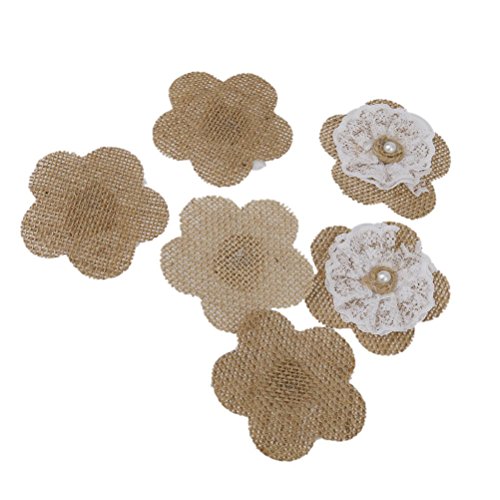 Hessischen Sackleinen Hochzeit Dekor Spitze Blumen by LUOEM - 3