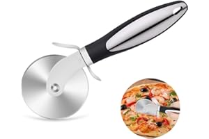 CHUER Cortapizzas, Corta Pizza Elegante Cortador con Rueda de Acero Inoxidable, Mango de Silicona y Protección Anticortes - Apto Para Lavavajillas - Para Todo Tipo De Masa - Accesorios Cocina