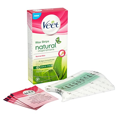 Veet Wax Strips Naturals for Normal Skin - Pack of 40