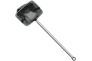 Toulifly SLSON Aquarium Net 7,6 cm Kleine Fische Net Edelstahl Teleskop 21,6–49,5 cm Lang Griff Nylon feinen Mesh Angeln Netze für Betta Fisch Panzer und Garnelen, Schwarz