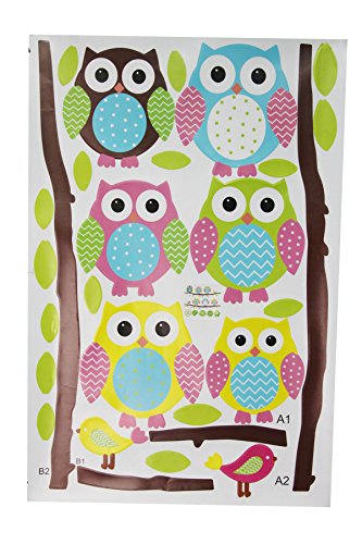 Latinaric Cartoon Eule Wandaufkleber Kinderzimmer Wohnzimmer Wandsticker - 7