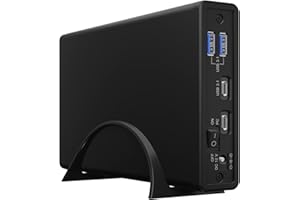 ICY BOX Obudowa dysku twardego USB-C z hubem USB do 2,5 cala i 3,5 cala SSD/HDD, USB 3.2 (Gen 2), 10 Gb/s, 1 x USB-C, 2 x USB-A, stojak, aluminium, czarna