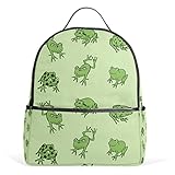 ALAZA Rana Divertida Mochila Animal para School Bookbag