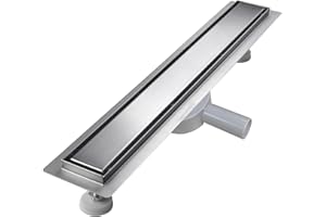 sunrik Canaleta de Ducha de Sifón 360°con dispositivo desodorante y filtro de pelo, Canal de Drenaje de 50cm