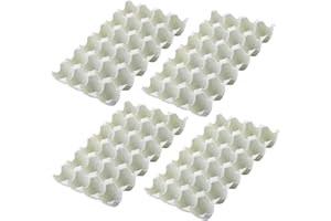 La Llareta Eier Behälter, 4 Stück Eiertablett, Kühlschrank Rutschfeste Eier Aufbewahrungsbox, Ei Container, Kann 24 Eier, für Kühlschrank, Arbeitsplatte, Küche, Aufbewahrung(Nordisches Grün)