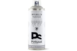 PINTUSOL Imprimación Plástico Incoloro en Spray, Primer para PIntura Plásticos, Alta adherencia, Fácil Aplicación, Secado Rápido, Imprimación Transparente Plásticos Profesional Espray 400ml