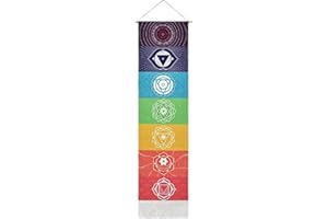 buleerouy Arazzo con 7 chakra, mandala, yoga, meditazione, poster, decorazione da parete, arte con 7 chakra, arazzo da appendere alla parete