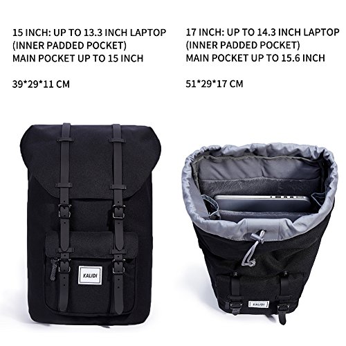 KALIDI 17 Zoll Laptop Rucksack Backpack Schulrucksack für bis zu 15.6 zoll Laptop Notebook Computer Arbeit Campus Studenten Outdoor Reisen Wandern mit Großer Kapazität - 7