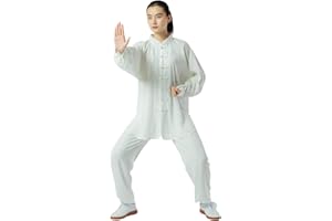 KSUA Uniforme da Tai Chi Femminile Cinese Tradizionale in Chiffon Arti Marziali Abiti Manica Lunga Esercizi mattutini Abbigliamento Kung Fu
