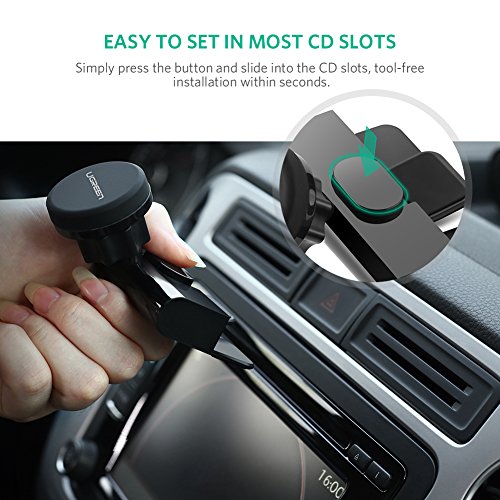 UGREEN Porta Cellulare Magnetico Universale da Auto per CD Slot, 360 Â° Girevole Supporto Auto Supporto Magnetico Cellulare per GPS, iPhoneX/8 Plus/8/7 Plus/7, Samsung S8 / S8 Plus/Note 8, ecc.