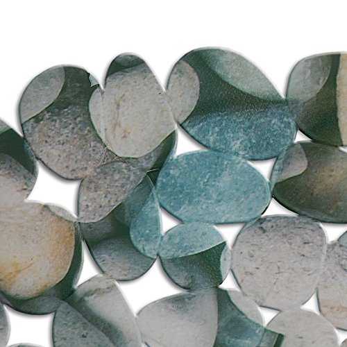 casa pura® Wanneneinlage Stone | helle Steinoptik | schadstoffgeprüft | als Badewanneneinlage und Duschmatte erhältlich | 3 Größen | oval (69×36 cm) - 3