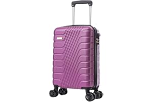 Max Star Maleta de Viaje Cabina MS-5257 XS 53x34x19cm, Resistente, Ligera, Impermeable, 4 Ruedas Dobles Giratorias 360º, Maleta de Mano Rígida, Seguridad Numérica (Lila)