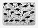 Produktbild Flamingo Bath Mat, Flamingo Bird Silhouettes in Different Poses and Feathers Monochrome, Plush Bathroom Decor Mat with Non Slip Backing, 23.6 W X 15.7 W Inches, Black Pale Grey White